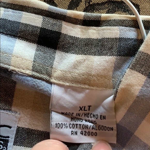 Basic Editions Big Man Long Sleeve Shirt Mens XLT Plaid - Picture 4 of 4